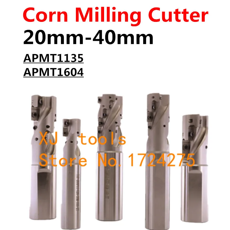 

dia=20mm 25mm 32mm 40mm corn milling cutter heavy cutting rough milling APMT1135 1604 long edge milling cutter CNC blade tool