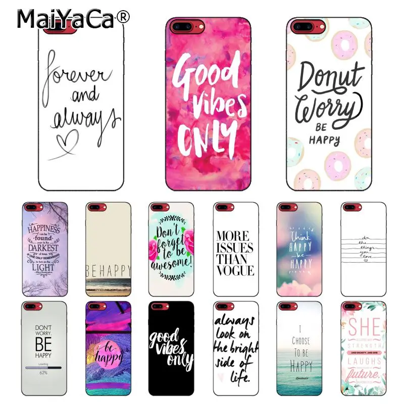 

MaiYaCa Proverb Phrase Motto Good Vibes Only Love Phone Case Cover For iphone 11 Pro Max 8 7 6 6S Plus 5 5S SE XR X XS MAX
