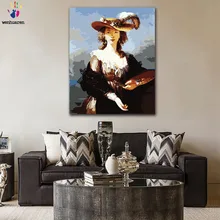 DIY цвета картины по номерам с цветами картина с изображением девушки Картина маслом Картина Рисунок Живопись по номерам Обрамленный дом