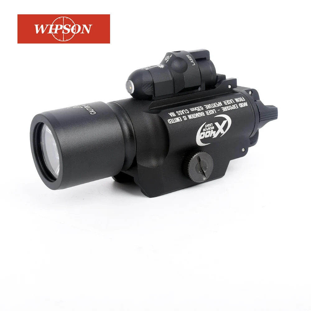 US $68.90 WIPSON X400 LED Flashlight Tactical Light Weapon Handgun Light With Red Laser Sight For Pistol For Hunting
