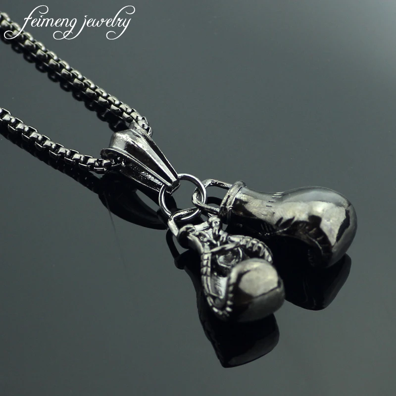 Fashion Sporty Boxing Gloves Necklace Personality Pendant Necklace for