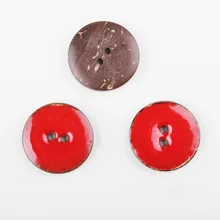 20 шт красные, синие и розовые круглые пуговицы для скрапбукинга, 2 отверстия, диаметр 25 мм, XP400