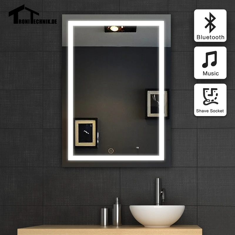 Free shipping 50x70cm frame illuminated wall mirrors for bathroom