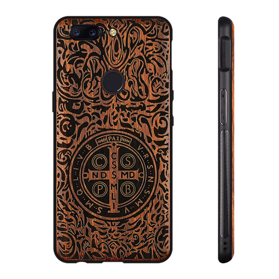Funda Oneplus 5 t Boogic Original de madera Real funda Oneplus 6 Rosewood TPU a prueba de golpes carcasa trasera teléfono One plus 6 funda