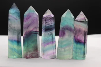 

AAAAA+++++252g Beautiful natural quartz crystal blue fluorite wand healing treatment