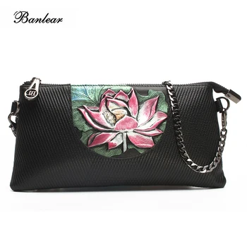 

Brand Genuine Leather Women Shoulder Bags Chain Bags Lady Clutches Purses Women Hand Painted Hand Bag Satchels