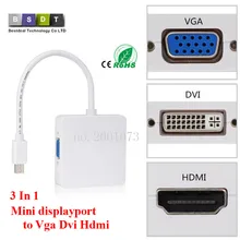 Mini DP порта Thunderbolt к VGA, HDMI, DVI HDMI конвертер адаптер кабель для iMac Mac Mini Pro воздуха книги для мониторинга ТВ