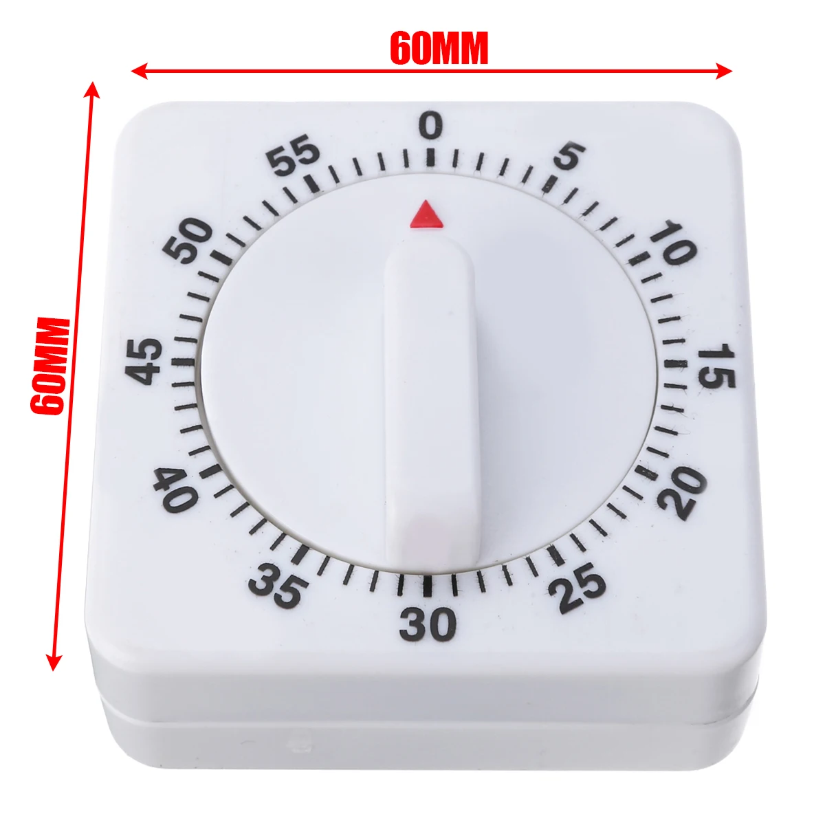 Portable 60 Minutes Kitchen Timer Game Count Down Counter Clock Alarm White Square Mechanical Kitchen Cooking Tool