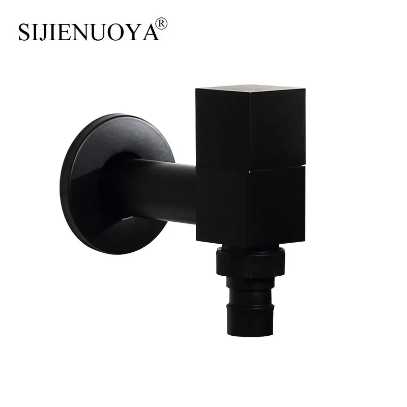 

black Bibcocks Washing Machine Faucet Bathroom Mop Small Tap Outdoor Garden Faucet Cold Wate Wall Mounted Bibcock