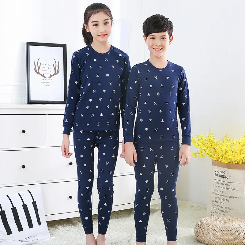 

New Teens Clothes Kids Clothing Set Big Boy Girl Pajamas Sets Girls Boys Cotton Sleepwear Full Sleeve Pyjamas Kids Home Clothes