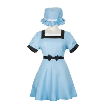 

[Stock]Anime Steins Gate Shiina Mayuri Cosplay Costumes Garment Accessory And Blue Dress Halloween Costume For Women New