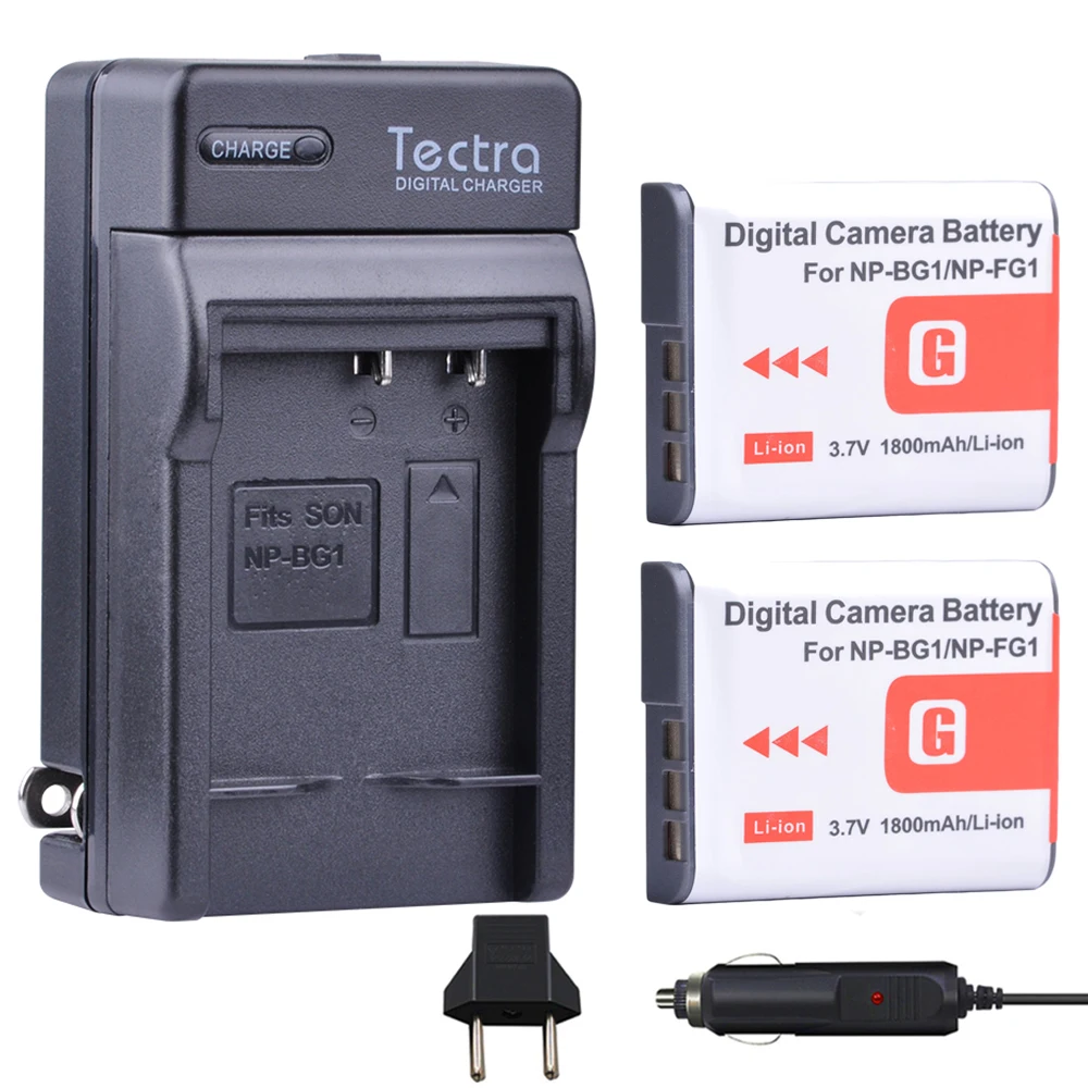 Tectra 2 Pz Np-Bg1 Np-Fg1 Np Bg1 Np Fg1 Bateria + Caricabatterie Digitale Per Sony Dsc-H3 Dsc-H7 Dsc-H9 Dsc-H10 Dsc-Dsc-H50 Dsc-H55