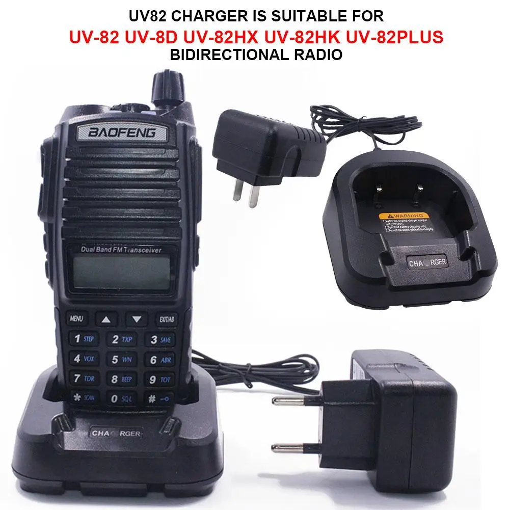 Оригинальный UV82 Зарядное устройство для Baofeng UV-82 UV-8D UV-82HX UV-82HK UV-82plus двухстороннее радио зарядное устройство для рации US EU Plug Стандартный
