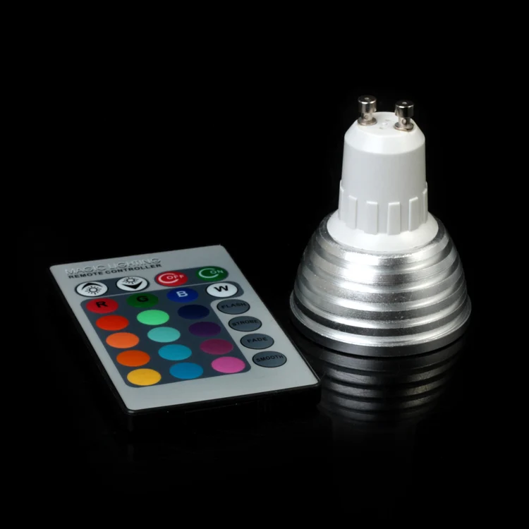 Светодиодные точечные светильники E27 E14 GU10 MR16 RGB волшебная Светодиодная лампа с ИК