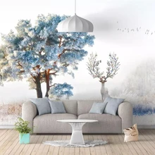 Beibehang пользовательские обои 3d Фото Фреска скандинавский Лось лес ручная роспись мечтательный большое дерево фон обои домашний декор Фреска