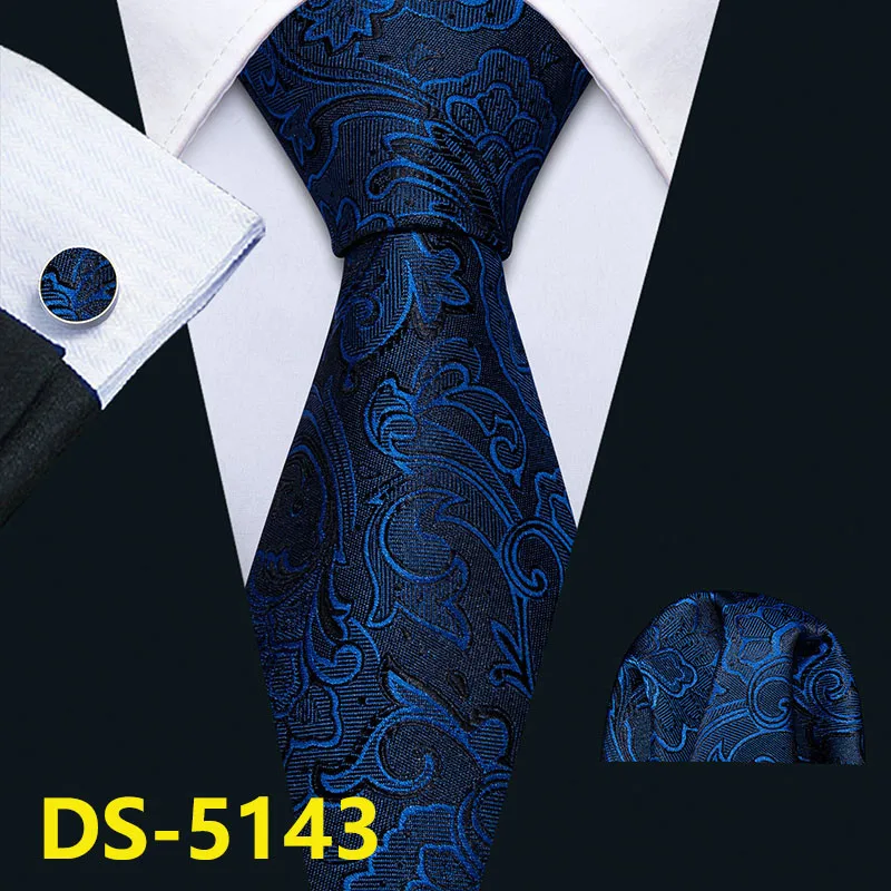 DS-5143 Мужской галстук, золотой, темно-синий, в полоску, шелк, галстук Barry. Wang, 3,4 дюймов, жаккардовые, вечерние, свадебные, тканые, модные, дизайнерские, галстук для мужчин, DS-5032 - Цвет: DS-5143