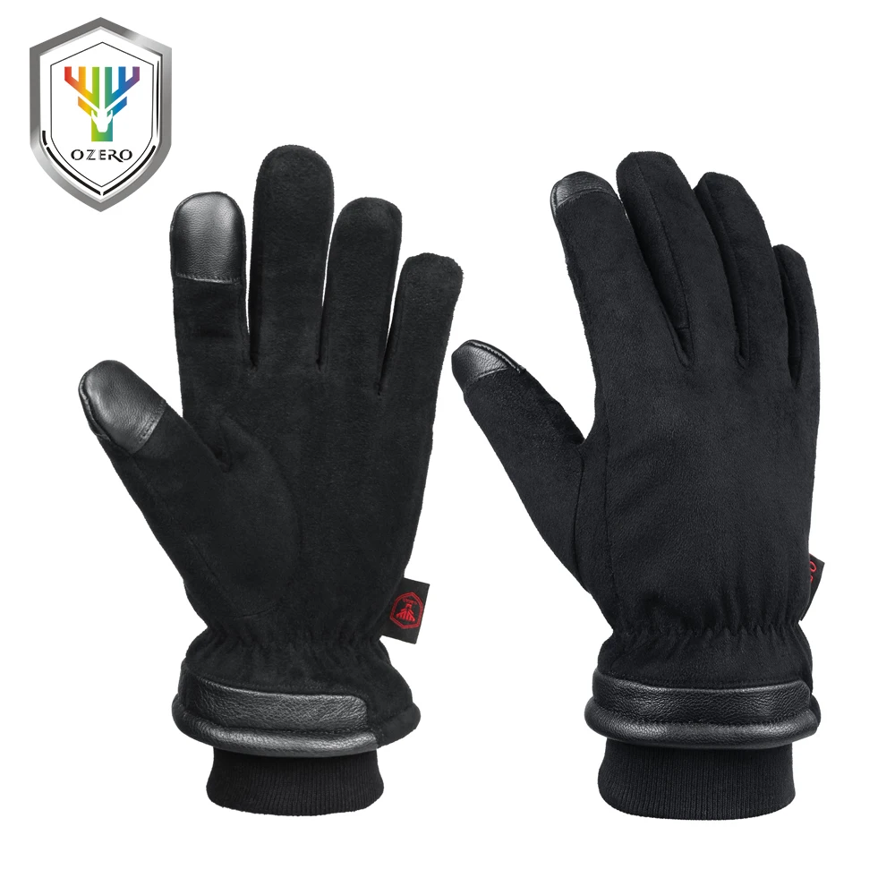 OZERO водонепроницаемые перчатки с сенсорным экраном мотоциклетные кожаные перчатки натуральная кожа теплая езда с подогревом мото-перчатки зимние мужские и женские