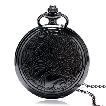 

Black Fashion Doctor Who Pocket Watch Men Pendant Women Watches