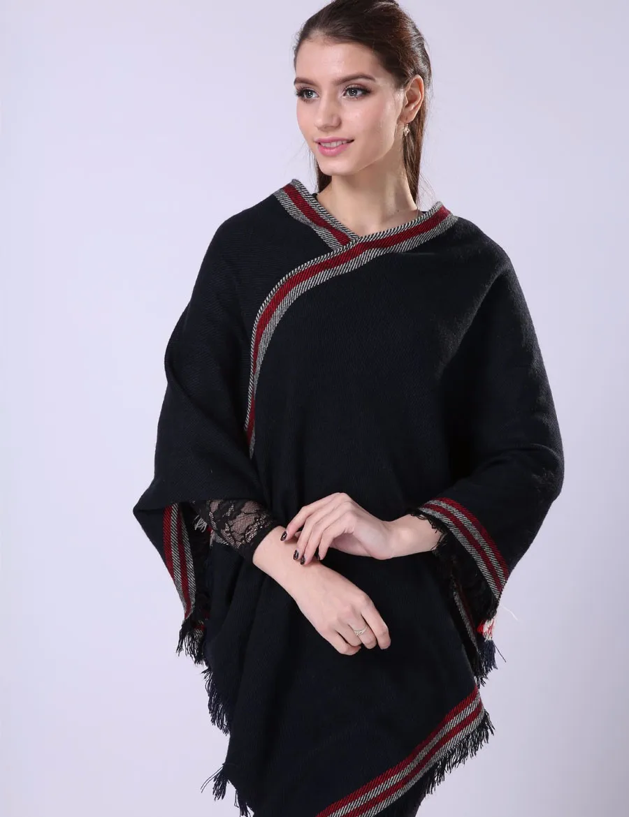 

[Lakysilk]Women Luxury Brand Pashmina Scarves Cashmere Shawl Grey,Navy Winter Ponchos and Capes Female Knitted Scarf&Wraps Soft