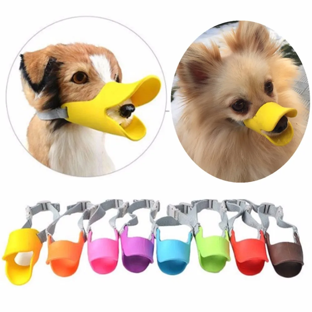 

N03 Cheap Adjustable Dog Muzzle Silicone Cute Puppy dog cat Duck Mouth Mask Muzzle Design Bark Bite stop Dog Anti-bite Masks