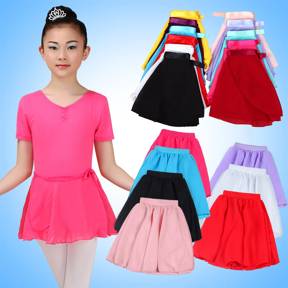 Kids Lacing Ballet Practice Performance Skirt Chiffon Elastic Ballet