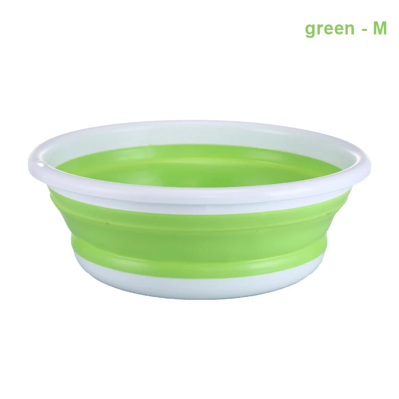 Портативный складное ведро для мытья ног бассейна туризма умывальник на открытом воздухе Принадлежности для кемпинга - Цвет: green-M