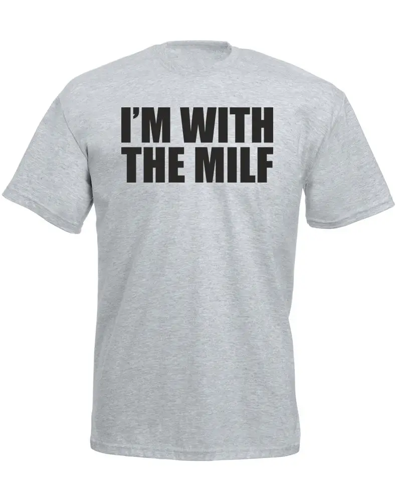 Custom Tee Shirts Short Sleeve Summer Crew Neck Mens I'M With The Milf Tee Shirt Custom Tee Shirts Short Sleeve Summer Crew Neck Mens I'M With The Milf Tee Shirt