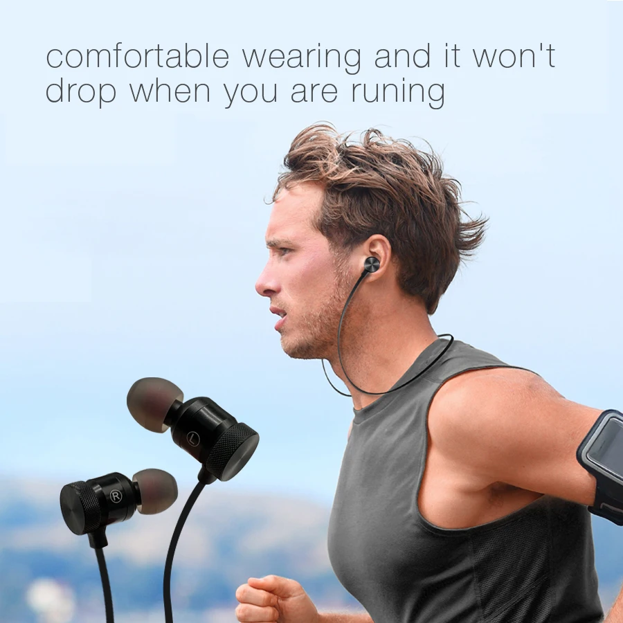 CBAOOO D9 Bluetooth наушники Спортивная беспроводная гарнитура с микрофоном Магнитные Hi