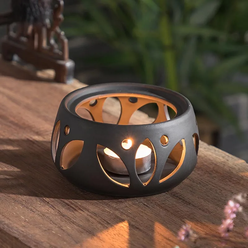

Creative Hollow Heating Base Warm Tea Stove Incense Burner Warmer Candle Heater / Teapot Shelf Base Holder Candlestick Lights