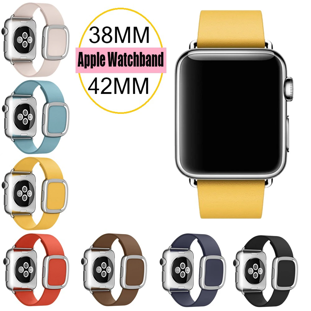 For Apple Watch Band Modern Buckle Band for iWatch bracelet 38MM 42MM Smooth Granada leather for