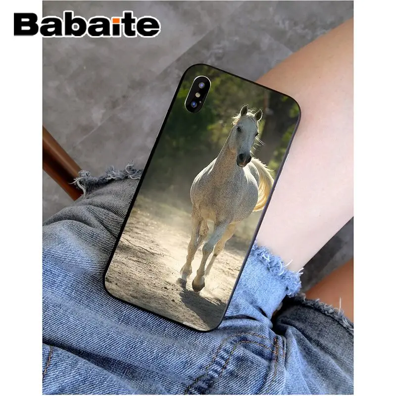 Babaite с принтом животного, лошади DIY Роскошный Высокий протектор на конце чехол для Apple iPhone 8 7 6 6S Plus X XS MAX 5 5S SE XR мобильных телефонов