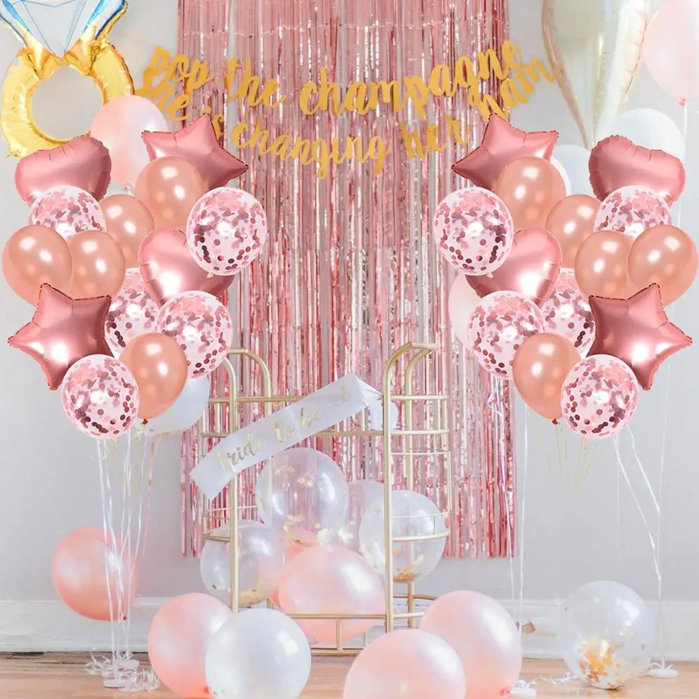 

Rose Gold Latex Balloons Happy Birthday Aluminum Balloons Birthday Party Decoration Wedding Festival Balon Party Supplies
