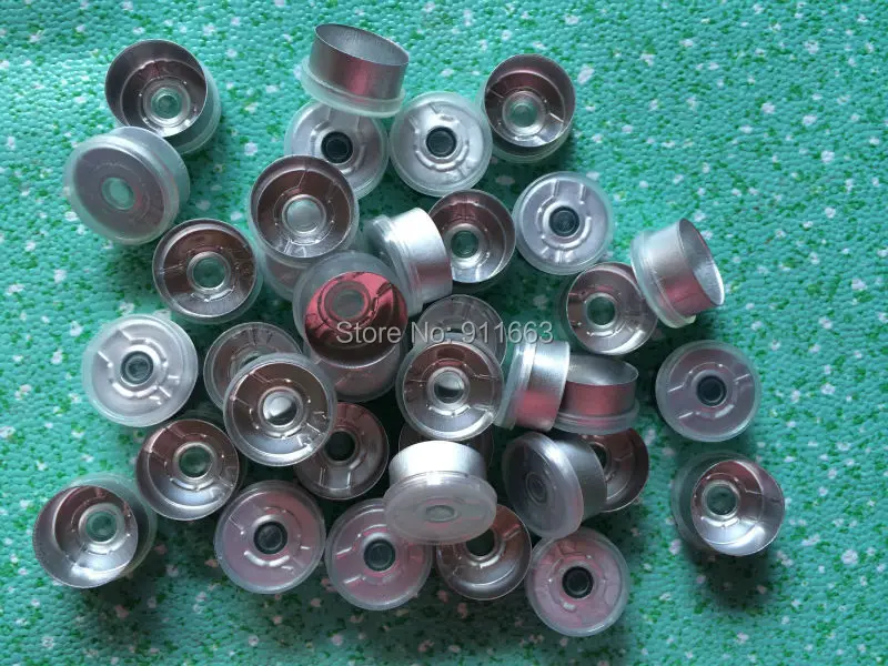 15mm plastic caps clear-silver