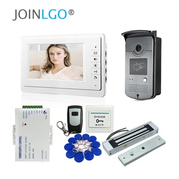 

FREE SHIPPING Home Doorphone 7" Color Video Door Phone Intercom System 1 Monitor + 1 RFID Access Camera + 180kg EM Lock In Stock