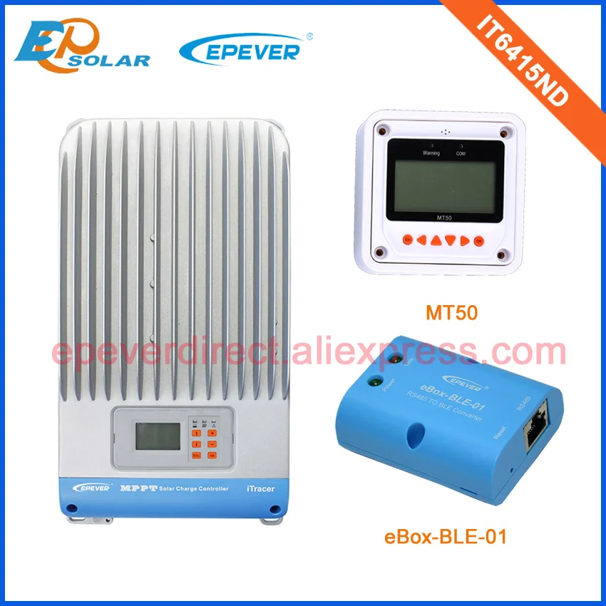 

12v 24v 60A 60amp IT6415ND with eBOX-BLE-01 connect bluetooth solar portable reulators lcd display MT50 remote meter
