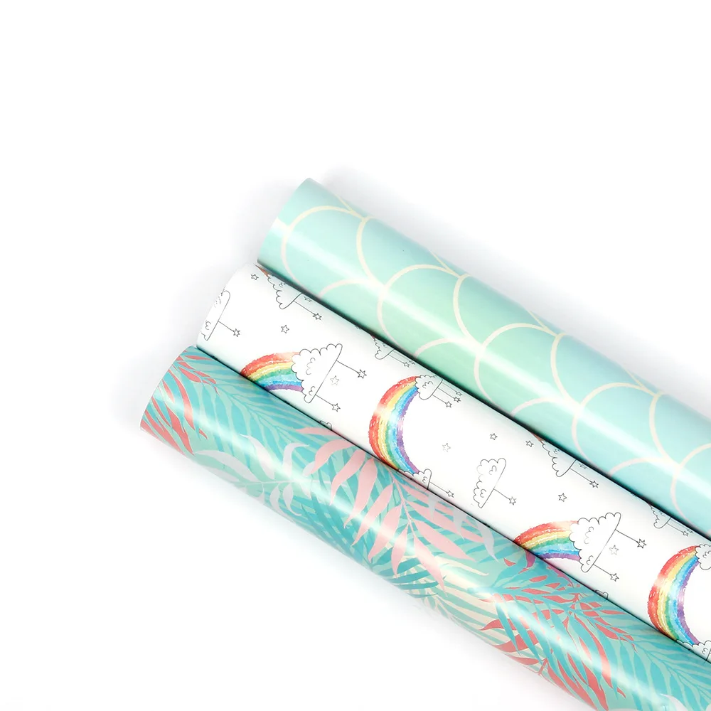 

20pcs/lot 50*70cm Small Fresh Gift Wrapping Paper Rainbow Book Cover Paper Environmentally Friendly Wrapping Paper