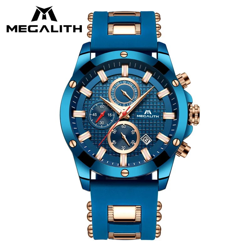 

Sport Watch Mens Quartz Analog Watch MEGALITH Fashion Waterproof Wristwatch Men Watches Sport Military Male Clock Orologio Uomo