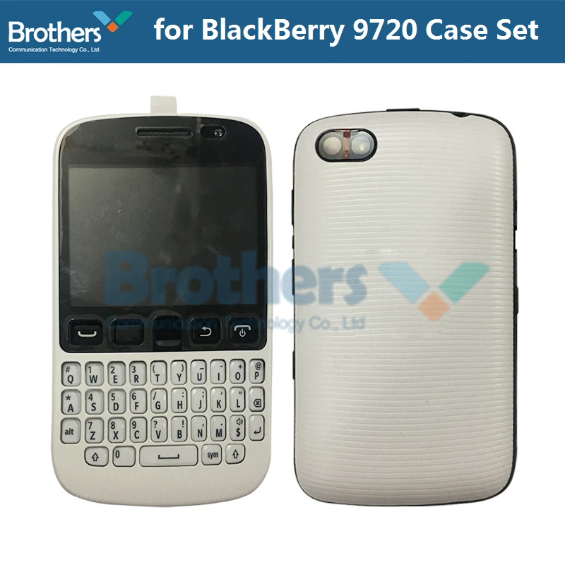 Full Set For BlackBerry 9720 Back Cover Battery Door Housing+Front Frame + Keyboard For BlackBerry 9720 Original Black White (2)