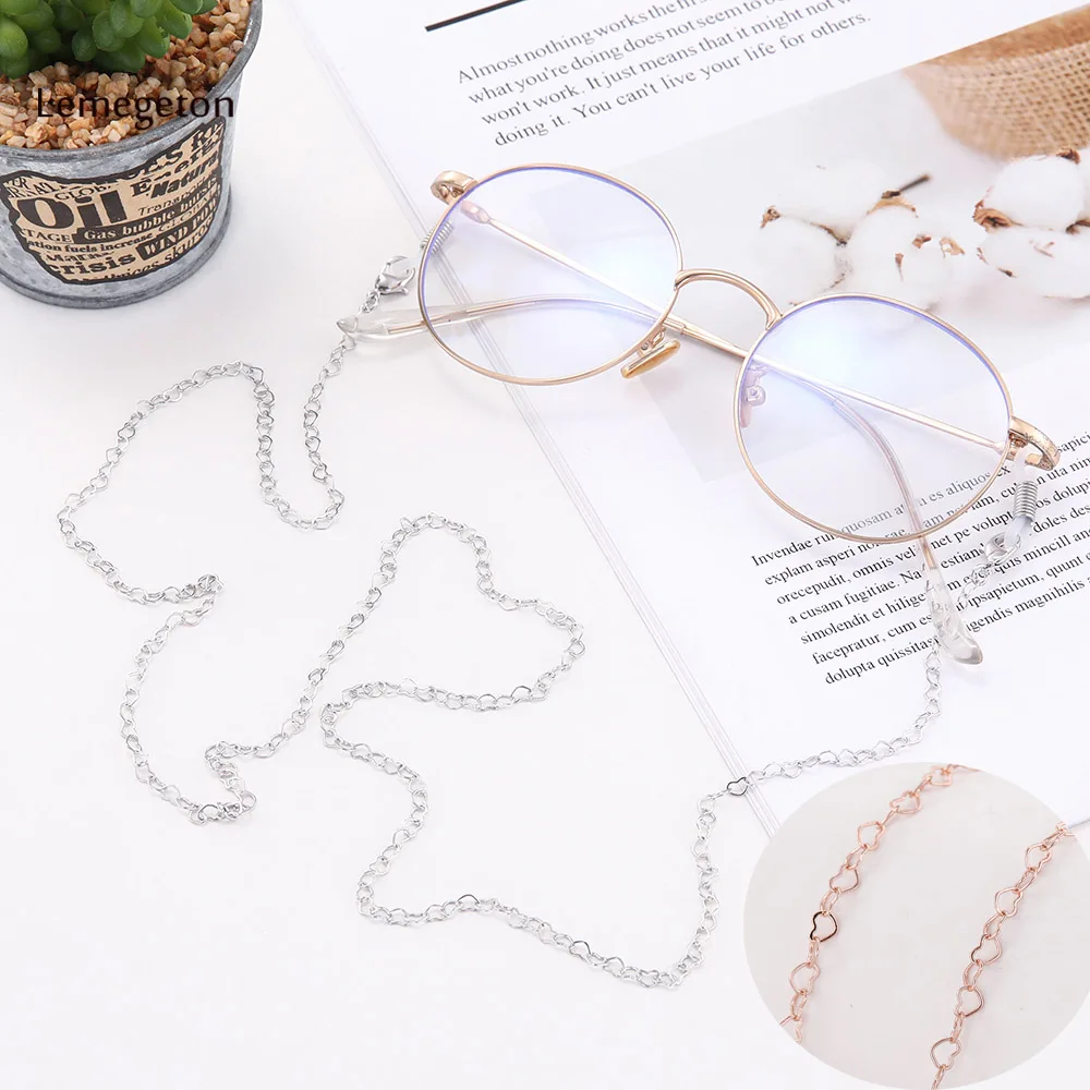 

Lemegeton Sunglasses Cord Glasses Chain Gold Hollow Heart Reading Glasses Chain Eyeglasses Lanyard Chain Glasses Cord