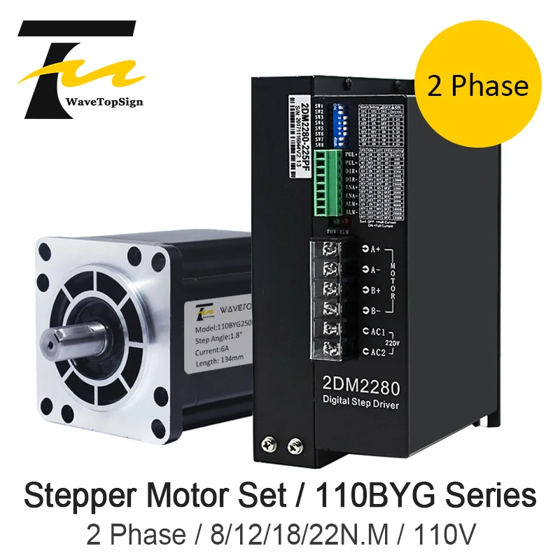 

NEMA42 2 Phase 110BYG Series Stepper Motor Step Angle 1.8 8N.M 12N.M 18N.M 22N.M +Motor Driver 2DM2280