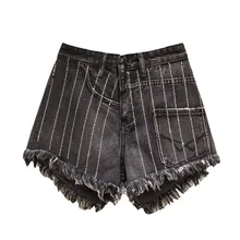 Summer Jeans Denim Shorts For Women Tassel Rhinestone High Waist Wide Leg Harem Denim Shorts Femme Boyfriend Jeans Plus Size Summer Jeans Denim Shorts For Women Tassel Rhinestone High Waist Wide Leg Harem Denim Shorts Femme Boyfriend Jeans Plus Size