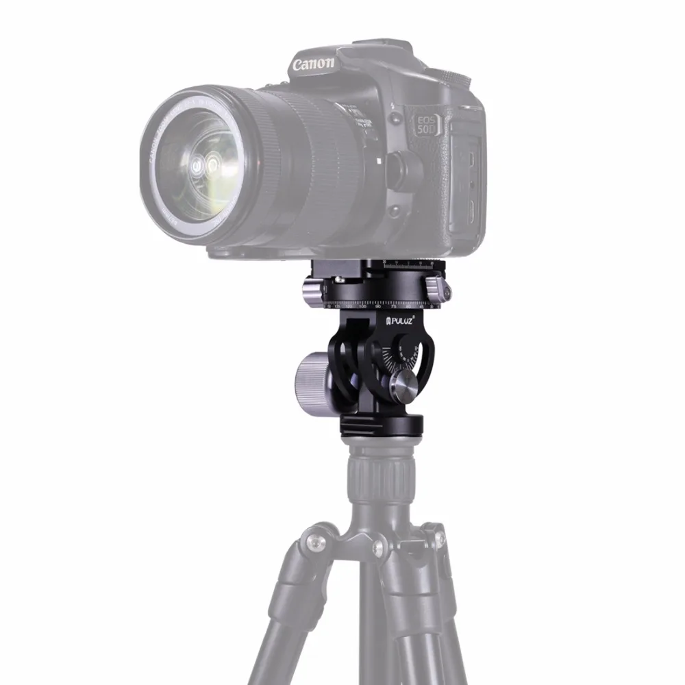 PULUZ 2 Way Pan/Tilt Tripod Head Panoramic Photography Head with Quick
