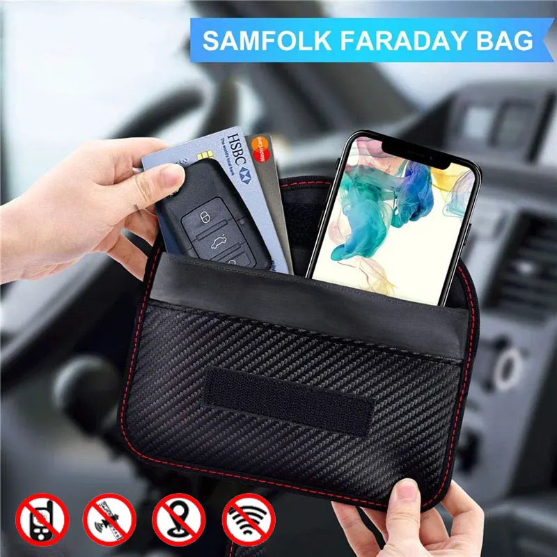 Чехол для блокировки сигнала телефона сумка автомобиля Fob Блокер сумка Фарадея экранирующая Сумочка Кошелек Чехол для ключа автомобиля защита конфиденциальности ткань