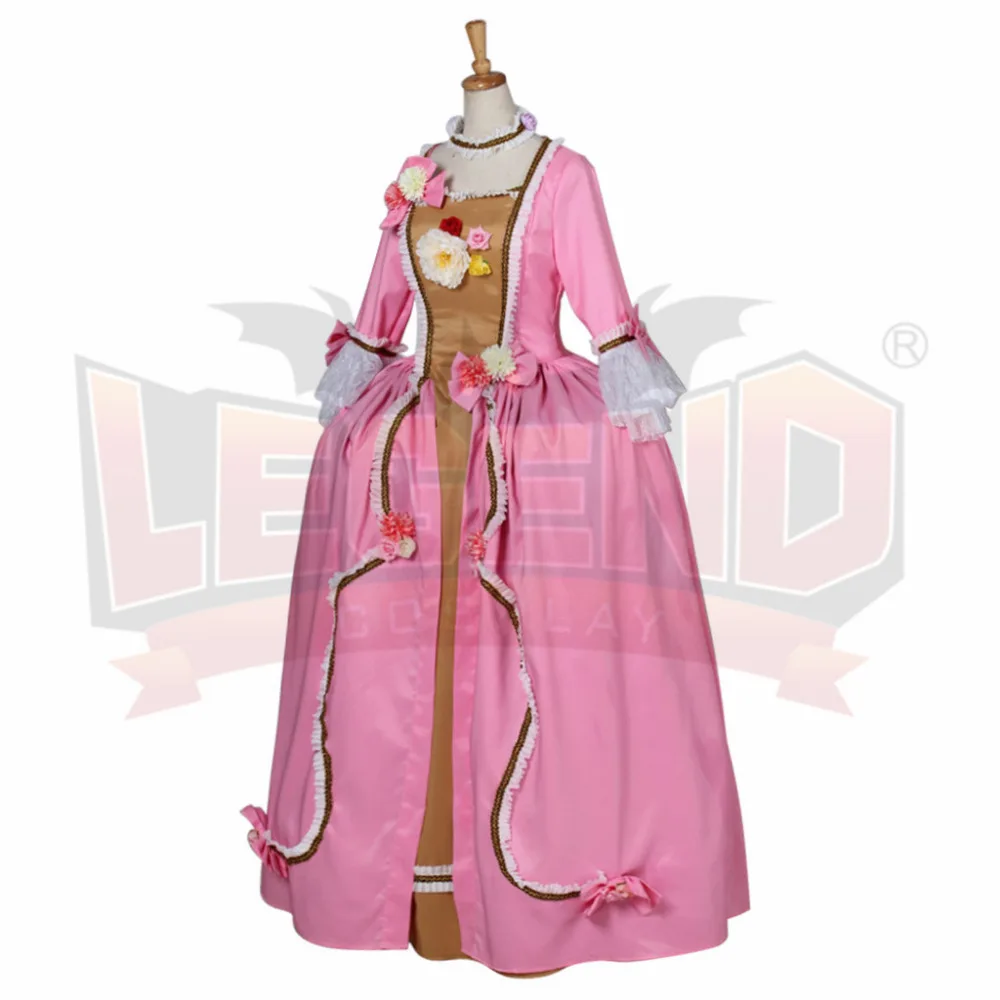 Роскошный цветочный цветок Винтаж розовый ROCOCO платье Готический викторианской эпохи Возрождения платье костюм для взрослых Для женщин