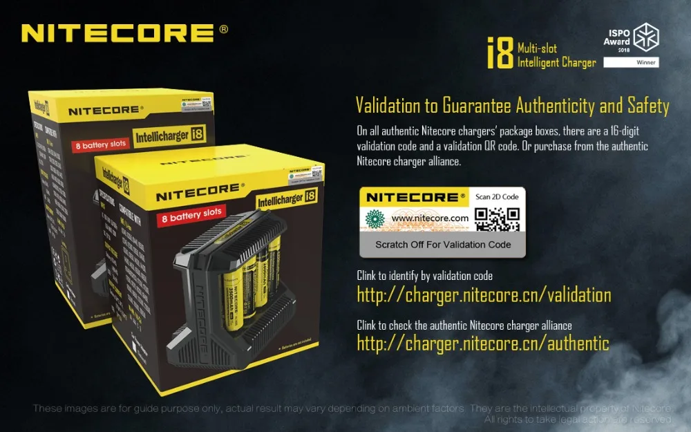 Nitecore i8 интеллектуальные Зарядное устройство 8 всего Слоты 4A Выход Smart Зарядное устройство для IMR18650 16340 10440 AA AAA 14500 26650 и устройство USB