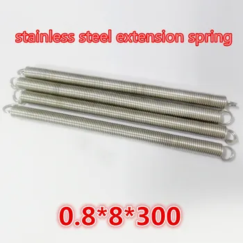 

6pcs 0.8*8*300mm stainless steel extension spring tension springs