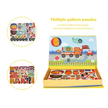Child Drawing Writing Board Magnetic Puzzle Kids Traffic Vehicle Car Jigsaw Puzzles Sketchpad Toddler Education Development Toy