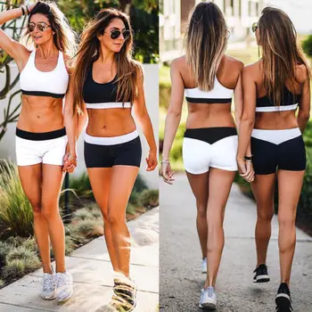 

Hirigin Women Summer 2PCS Tracksuit Women Sleeveless Crop Top Shorts Set Women Workout Suits Fasion Outwear