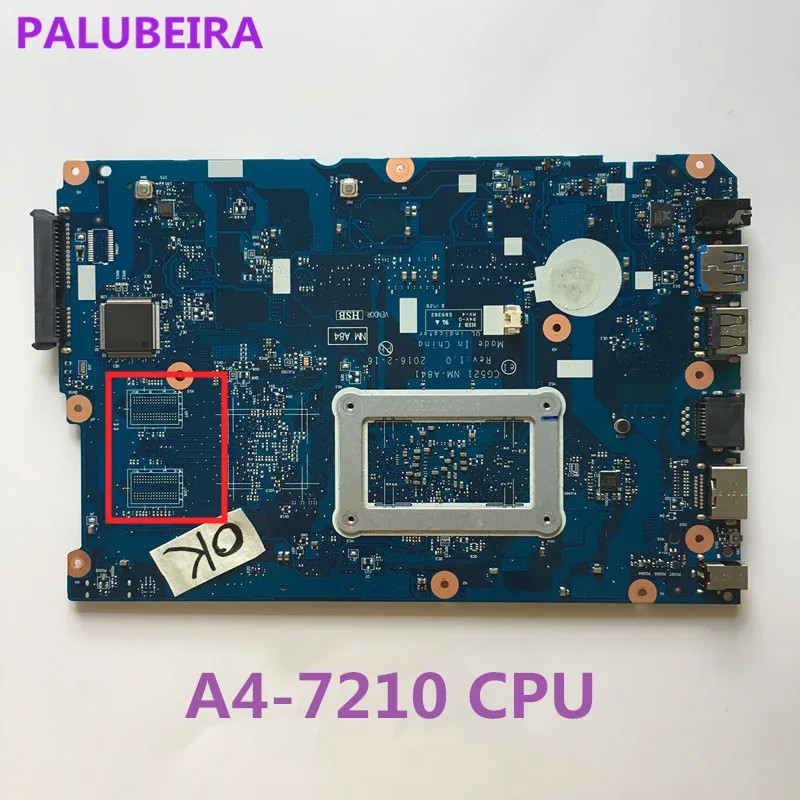 PALUBEIRA CG521 NM-A841 материнская плата для ноутбука Lenovo 110-15ACL ноутбук A4 процессор DDR3 100%