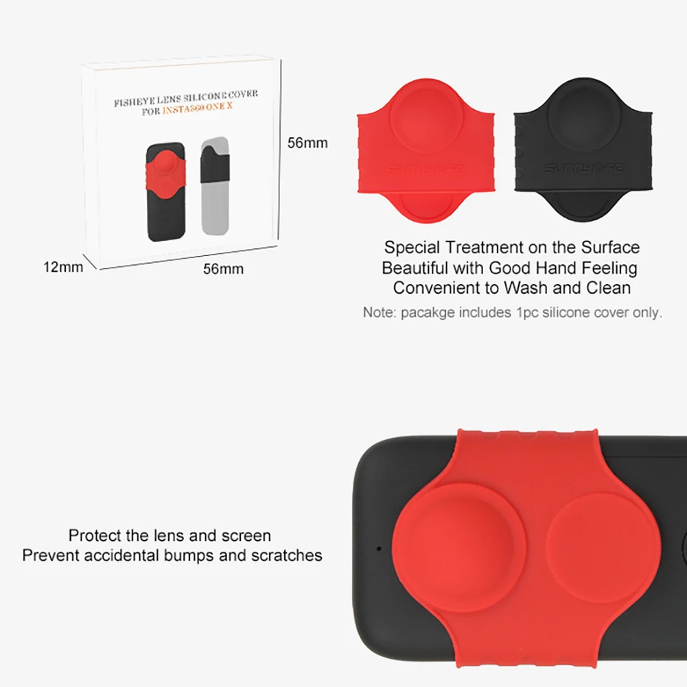 

Fisheye Lens Protector Cover Insta360 One X Camera Lens Silicone Case for Insta 360 one x Accessories